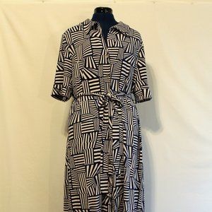 Printed Midi Shirt Dress